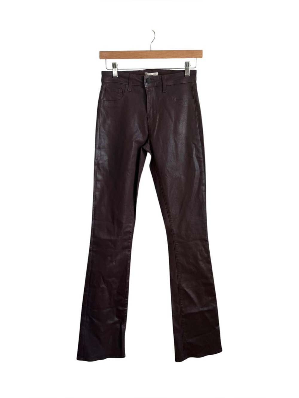 L'AGENCE Selma Sleek Baby Bootcut Jeans Chocolate Brown Coated Size 25